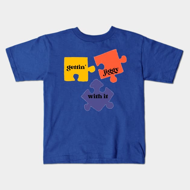 gettin' jiggy with it jigsaw puzzle Kids T-Shirt by Pearlie Jane Creations